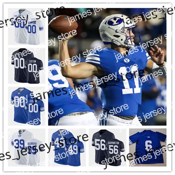 

2022 2022 ncaa byu custom brigham young cougars football jersey 2 neil pau'u 33 ben bywater 49 payton wilgar 12 malik moore 4 lopini ka, Black