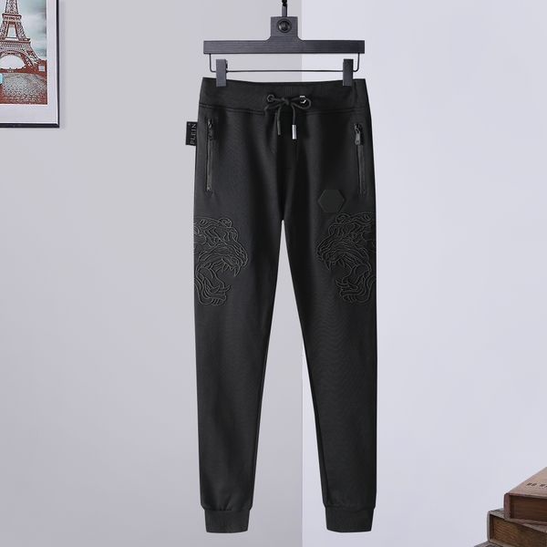 

plein bear men's pants jogging trousers stones gothic mens womens pants sports luxury designers sweatpants drawstring joggers couple br, Black