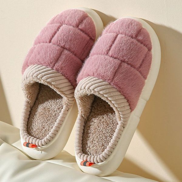 

2022 fashion new cotton slippers indoor lovely comfortable non-slip thick warm silent shoes special offer, Black