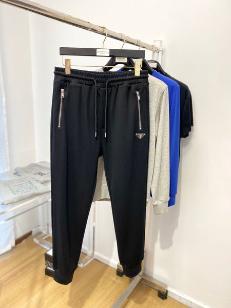 

1002022-2 mens pants letter print casual men women tracksuits joggers pant fashion hip hop elastic waist trousers, Black