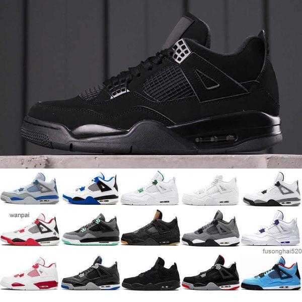 

2022 white oreo basketball shoes man 4s 4 pure money black cat bred cactus jack metallic purple red sports sneakersj og designer shoes