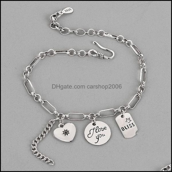 

link chain bracelet horseshoe letter hand mixed round card simple versatile trend gift drop delivery 2021 jewelry bracele carshop2006 dh3kr, Black