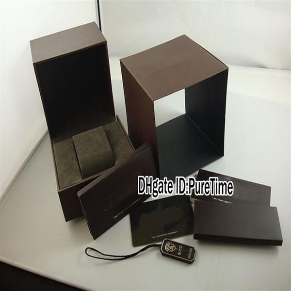 

hight quality new brown watch box whole original mens womens watch box with certificate card gift paper bag gcbox pureti196t, Black;blue