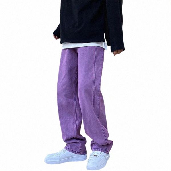 

men's jeans men korean fashions purple 2022 harem pants mens japanese streetwear denim baggy wide leg loose plus size 3xlmen's v4k, Blue