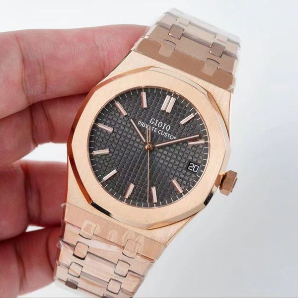 

mens automatic mechanical watch black blue rose gold, Slivery;brown