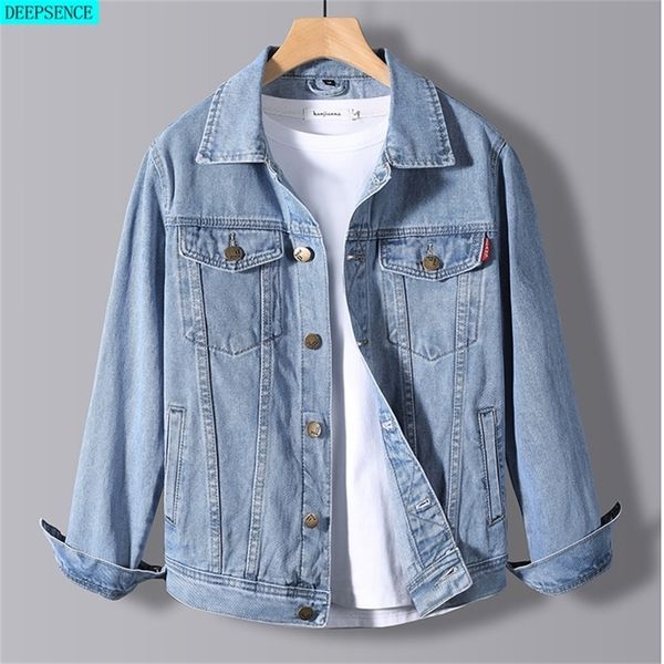 

spring men's denim jacket male korean version of the trend handsome outer clothes student jacket men 220818, Black;brown