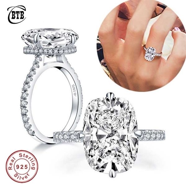 

s925 sterling silver engagement rings 6ct egg shape diamond couple wedding ring luxury jewelry big 220818, Slivery;golden