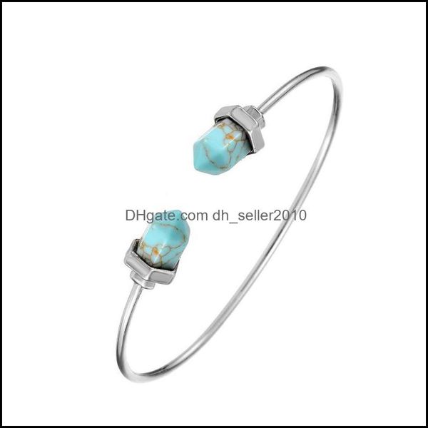 

bangle bracelets bangles for women geometric hexagonal prism pile marble faux stone cuff bracelet drop delivery 2021 jewe dhseller2010 dh3rv, Black