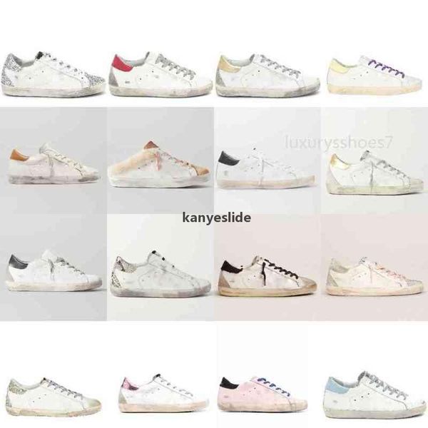 

2022 designer shoes sandal italy brand super sneakers golden shoe women sneaker fashion classic white do -old sequin dirty er man casual ai, Black