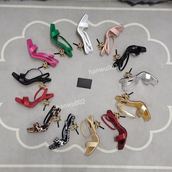 

2022 women luxurys designers classic heel shoe sandals genuine leather strap high heels shoes handbag wedding dress size34-43 bn210303, Black