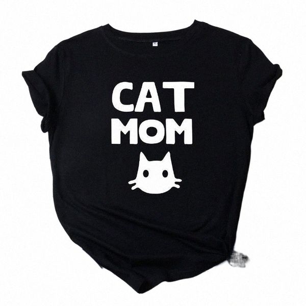 

women's t-shirt plus size s-5xl 100%cotton women tshirt cat print o neck short sleeve tees summer female t shirt pink w8p2#, White