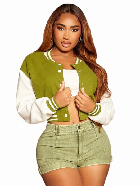 

sxy striped trim drop shoulder bomber jacket t3nh#, Black;brown