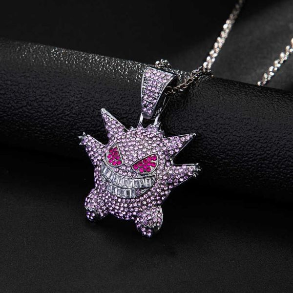 

hip hop personality funny pet elf men's and women's necklace jewelry317w, Silver
