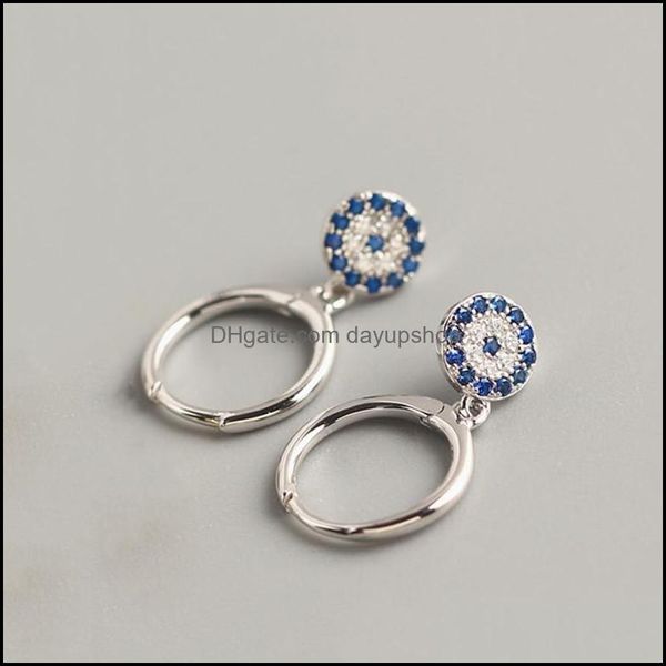 

hoop hie sterling sier captive earring blue zircon round fine jewelry for fashion ladies/females party birthday gift 2021 dayupshop dhpna, Golden;silver