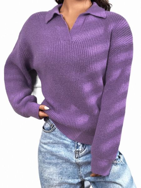 

drop shoulder ribbed knit sweater 06pt#, White;black