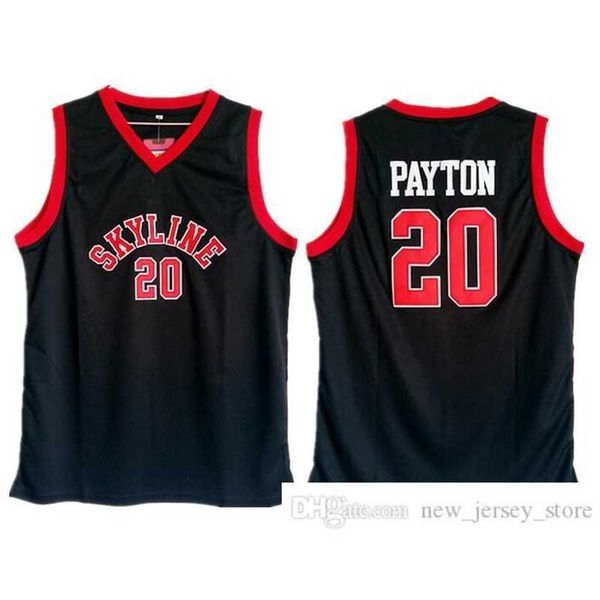 

ncaa black skyline high school #20 gary payton basketball jersey mens stitched gary payton basketball jerseys shirts size s