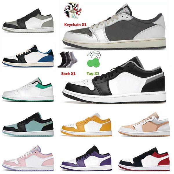 

new quality 2022 mens basketball shoes 1 1s low ts x reverse mocha black white pollen mocha shadow toe jumpman athletic sneakers trainers, White;red