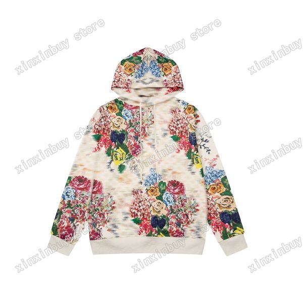 

22ss men women designer sweatshirts hoodies flowers floral print letter casual fashion men white black red xs