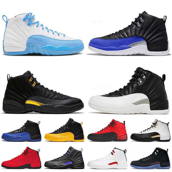 

jumpman 12s basketball shoes 12 twist ovo white fiba utility reverse flu game royal university gold dark concord royalty indigo michigan gym, Black