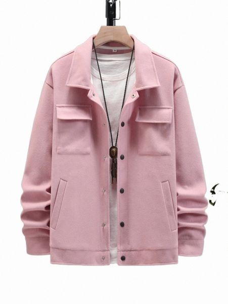 

men 1pc button front flap pocket drop shoulder overcoat b7gm#, Black