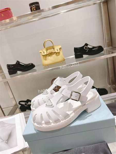 

women calfskin leather sandals platform sandal summer beach shoes diamond buckle ankle strap flats chunky wedge sports shoe, Black