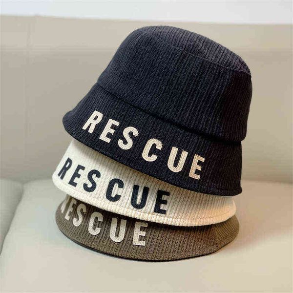 

hbp stingy brim hats korean version corduroy letter embroidered fisherman's children's autumn and winter warm bucket versatile sma, Blue;gray