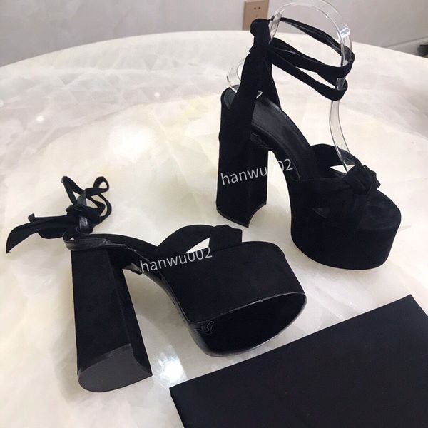 

2022 spring shoes leather platform pumps nude shoes high-heeled sandals luxury designers dress shoe evening factory footwear size35-41, Black