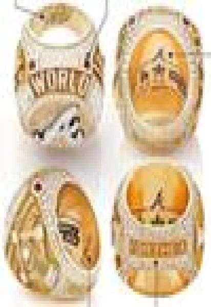 

6 player name soler man albies 2021 2022 world series baseball braves team championship ring with wooden display box souvenir 259d, Golden;silver