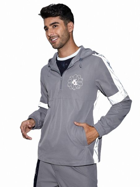 

x alienated men figure & floral print hooded jacket 33hi#, Black;brown