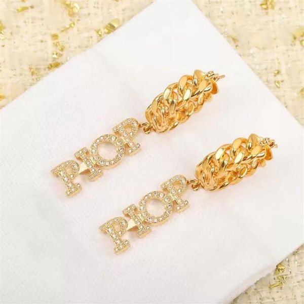 

fashion designer gold hoop earring with letter dangle earrings for women lady party wedding lovers gift engagement jewelry with bo261j, Silver
