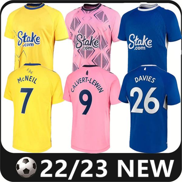 

22 23 everton home soccer jerseys calvert-lewin gray townsend doucoure y.mina holgate mykolenko gordon 2022 2023 away black third men footba, Black;yellow