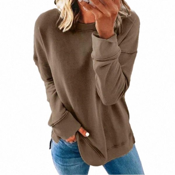 

women's t-shirt s-5xl large size autumn long sleeve women tee shirt loose solid basic t casual o-neck tshirt pullover m09n#, White