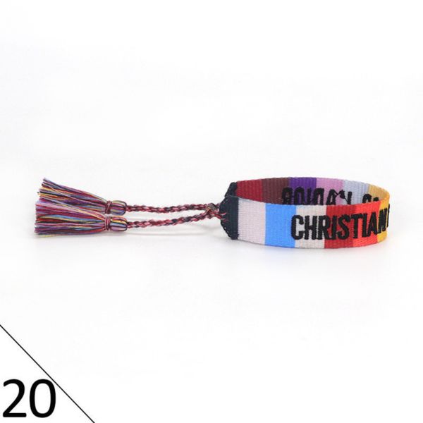 

designers fashion wovens friendship bracelet for luxury brand handmade braided bracelets with tassel print embroidery men bangle code 20-38, Golden;silver