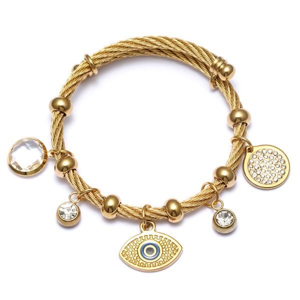 

stainless steel bracelet chain diy fatima evil eye bracelet turkish blue eyes religion cross couple bracelets jewelry, Black