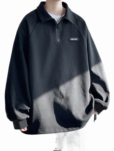 

men patched detail raglan sleeve sweatshirt t3pj#, Black