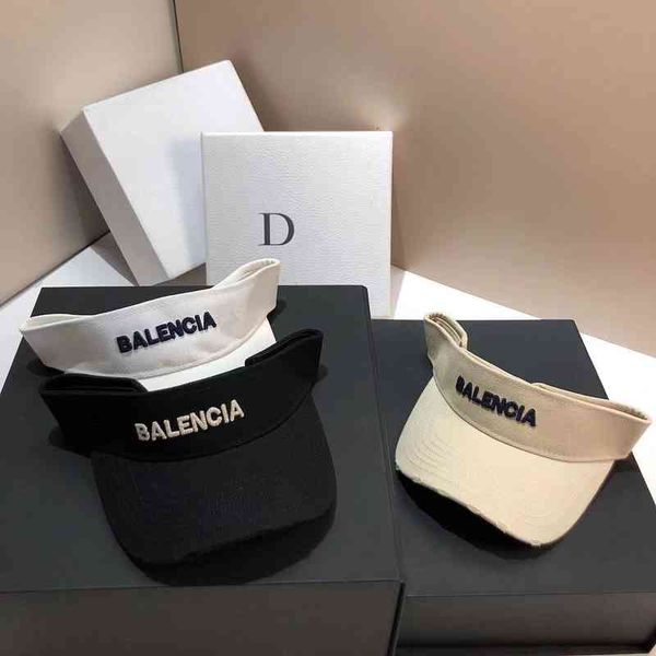 

ball caps summer sunshade roofless cap korean washed cotton embroidered letters uv proof empty hat women 46b6, Blue;gray