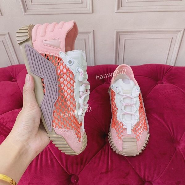 

2022 designers mens womens sneakers shoes smooth cow leather splicing printed embroidery fashion summer outdoor casual size35-41, Black