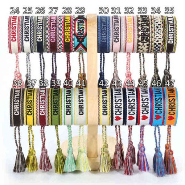

fashion brand bracelets woven friendship for womens handmade braided luxury bracelet designers with tassel print embroidery mens jewelry ban, Golden;silver