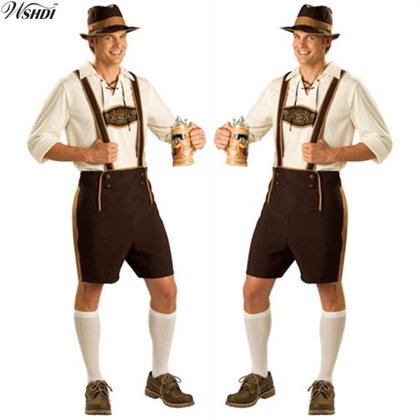 

oktoberfest costume lederhosen bavarian octoberfest german festival beer halloween for men beer costumes plus size m l xl 2xl2713