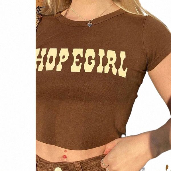 

girls printed crop y2k knitted t shirt harajuku tee short sleeve tshirt o neck pullovers women casual cute 90s women's t-shirt 85pl#, White