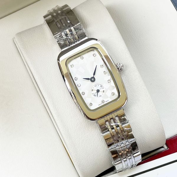 

fashion women's watch 26 mm quartz movement 316l stainless steel case belt luxury watches designer luxurious watchs montre luxe square, Slivery;golden