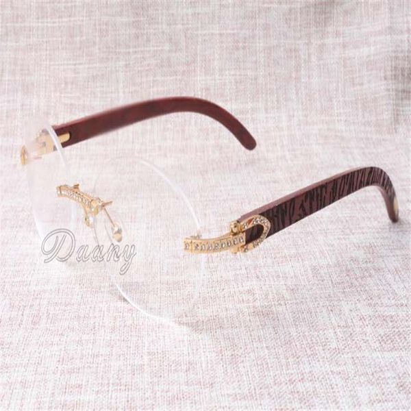 

heat and high-quality luxury diamond glasses t8100903 natural wooden checkered glasses fashion they and our glasses size 54-18-13302y, Silver