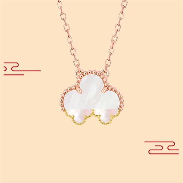 

18k lucky four-leaf clover necklace female rose gold classic fashion red and black agate pendant simple personality trend 0012398, Silver