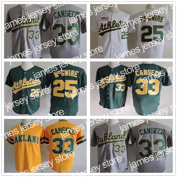 

24 retro men women youth 33 jose canseco jersey mark 25 mcgwire mens white grey yellow stitched baseball jerseys, Blue;black