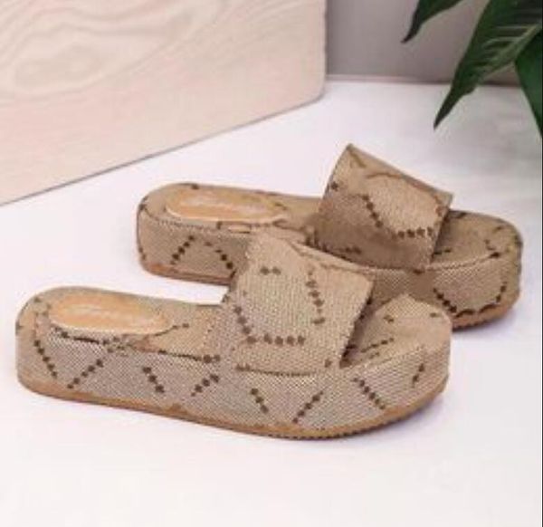 

new 2022gg beach slippers thick bottom designer women shoes cartoon alphabet lady platform high heel sandals large size 35-43, Black