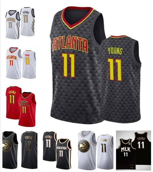 

trae young basketball jersey swing players sew and embroider jerseys 666, Black;yellow