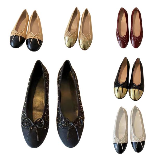 

women's ballet low heel sandals designer bow vintage summer round toe leather slippers, Black