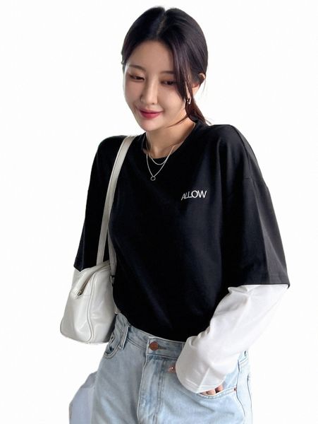 

dazy 2 in 1 letter graphic drop shoulder tee c6bs#, White
