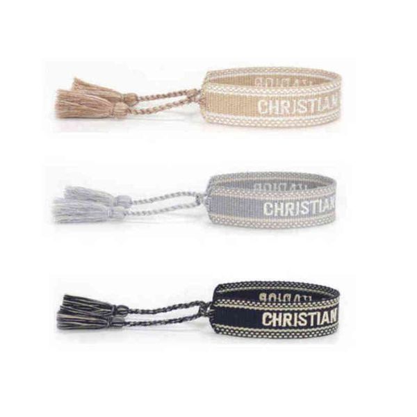 

luxury brand braided bracelet adjustable woven friendship bangle for womens mens designer letter embroidery rope bracelets jewelry gift code, Golden;silver