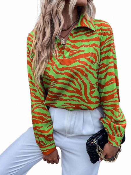 

zebra striped drop shoulder shirt b8gf#, White